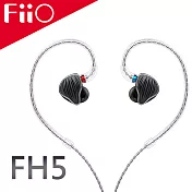 FiiO FH5 四單元圈鐵MMCX單晶銅鍍銀可換線耳機(黑色)