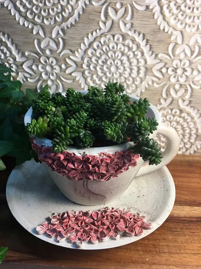 博客來 紅花咖啡杯造型植栽容器 博客來 紅花咖啡杯造型植栽容器