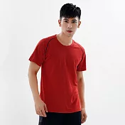 【遊遍天下】台灣製中性款涼感圓領吸濕排汗機能衫(S0709)XL桔紅