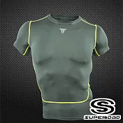 【SUPEROAD SPORTS】Full-Power 壓縮短袖運動緊身衣(四色任選)XL灰綠色