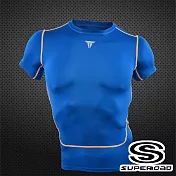 【SUPEROAD SPORTS】Full-Power 壓縮短袖運動緊身衣(四色任選)XL淺藍色