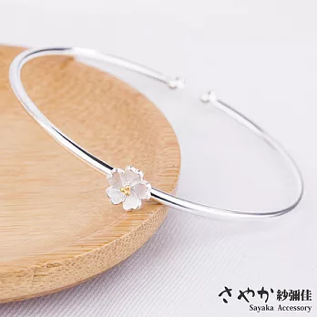 【Sayaka紗彌佳】純銀文藝小清新櫻花造型手環