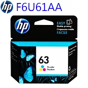 【HP】F6U61AA NO.63 彩色 原廠墨水匣