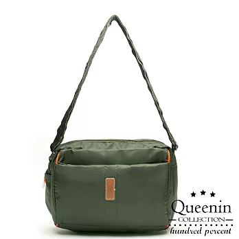 DF Queenin流行 - 日系甜美輕盈反光條防潑水斜背包-小-共6色綠色