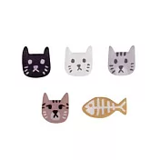 Snatch X 日日野餐 貓貓系列4貓1魚貼耳耳環組 - 焦糖魚/ [PIKNIK] Cats & Fish Hand Made Earrings -  caramel