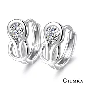 GIUMKA 耳環 同心緣 易扣式耳環 精鍍正白K 一對價格 MF07026銀色