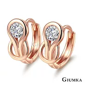 GIUMKA 耳環 同心緣 易扣式耳環 精鍍正白K 一對價格 MF07026玫金
