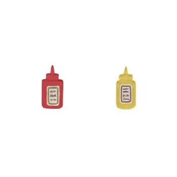 Snatch X 日日野餐 迷你美式番茄醬黃芥末醬瓶貼耳耳環 / [PIKNIK] Ketchup & Mustard Hand Made Earrings