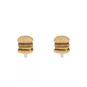 Snatch X 日日野餐 迷你美式起司牛肉漢堡貼耳耳夾 / [PIKNIK] MINI Burger Hand Made Ear Clips