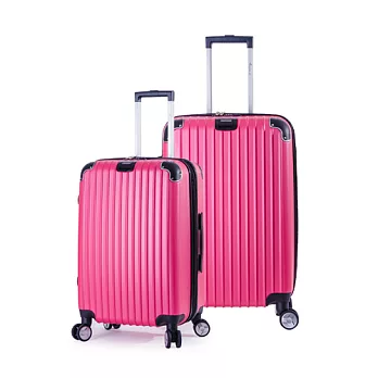 DF travel - 升級版多彩記憶玩色硬殼可加大閃耀鑽石紋20+24吋行李箱-共8色桃紅