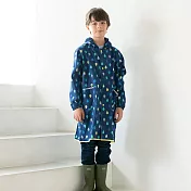 日本WPC 藍雨滴L 空氣感兒童雨衣/防水外套 附收納袋(120-140cm)