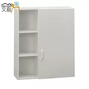 【文創集】泰迪 環保2.1尺塑鋼單門浴室吊櫃/收納吊櫃(三色可選)白色