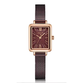 JULIUS聚利時 時光旅程復古米蘭錶帶腕錶-五色/18.5X22.5紫咖