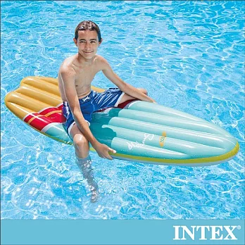 【INTEX】衝浪板造型浮排178x69cm-2色可選 適用:成人(58152) 水藍