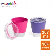 munchkin滿趣健-學飲杯207ml(附開口杯蓋)2入-粉/紫