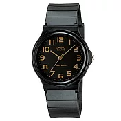 【CASIO】超薄經典指針錶-黑x金數字(MQ-24-1B2)