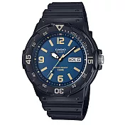 【CASIO】潛水風DIVER LOOK系列錶-黑X寶藍(MRW-200H-2B3)