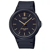 【CASIO】大錶面簡約文青休閒錶-金羅馬黑面(MW-240-1E2)