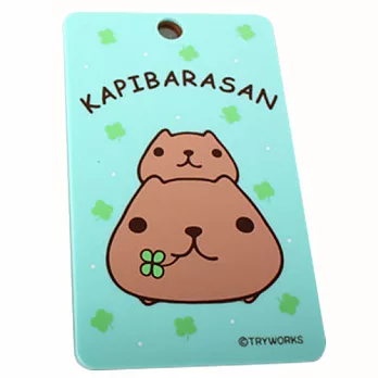 Kapibarasan 水豚君卡片收納吊牌-綠/咖啡