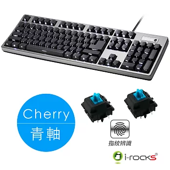 irocks K68MSF 白色背光 指紋辨識 機械式鍵盤-Cherry青軸