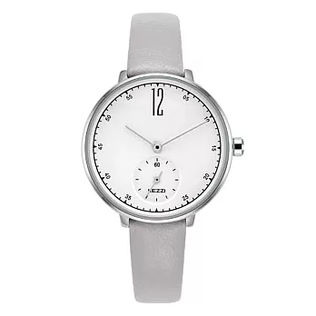 KEZZI珂紫 K-1732 時尚復古小秒設計皮帶錶 - 灰色