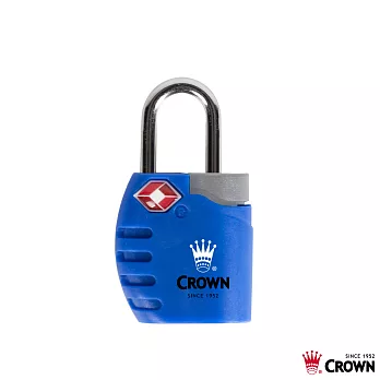 【CROWN 皇冠】TSA 鑰匙海關鎖 鎖頭掛鎖(三色可選)藍色