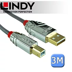 LINDY 林帝 CROMO USB2.0 Type─A/公 to Type─B/公 傳輸線 3m (36643)