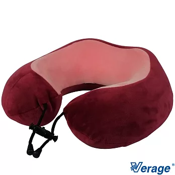 Verage 雙色質感記憶按摩頸枕 (粉紅/紅)
