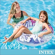 【INTEX】南洋風游泳圈-直徑91cm-3色可選 適用9歲以上(59251)紫色