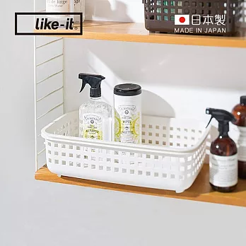 【日本like-it】日製可堆疊加高洗衣隙縫籃-S  -白