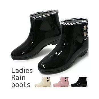 日本【MARURYO】抗菌速乾材質 時尚雨鞋/雨靴 黑S
