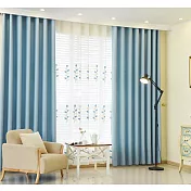 【巴芙洛】絲絨麻純色加厚遮光窗簾/半腰窗簾(寬200x高160cm)天藍