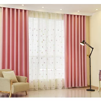 【巴芙洛】絲絨麻純色加厚遮光窗簾/半腰窗簾(寬200x高160cm)粉色
