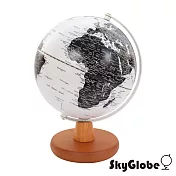 SkyGlobe 8吋發光白色海洋日式木質底座地球儀(英文版)