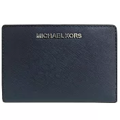 MICHAEL KORS 防刮證件零錢包-深藍花朵(現貨+預購)深藍花朵