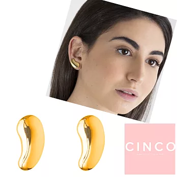 CINCO 葡萄牙精品 Monique Earrings 925純銀鑲24K金 豆豆耳環