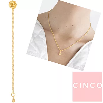 CINCO 葡萄牙精品 Mini Goldie necklace 925純銀鑲24K金塊項鍊 迷你款