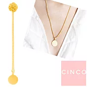 CINCO 葡萄牙精品 Madeleine necklace 925純銀鑲 24K金硬幣項鍊 素面圓形款