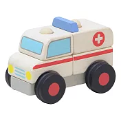 【Mentari 木製玩具】立體積木救護車(嬰幼兒拼圖)