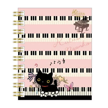 San-X小襪貓夢幻鋼琴系列線圈筆記本(小)-粉紅