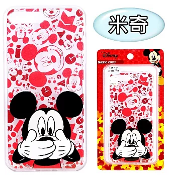 【Disney】iPhone 7 / 8 plus (5.5吋) 摀嘴系列 彩繪透明保護軟套米奇