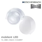 【德國 Eschenbach 宜視寶】mobilent LED 7x/28D/35mm 德國製LED攜帶型非球面高倍單眼放大鏡 152097