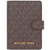 MICHAEL KORS 防刮小logo護照夾-咖啡（現貨+預購）咖啡