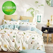 【eyah】100%台灣製寬幅精梳純棉雙人床包被套四件組-純漢方小品