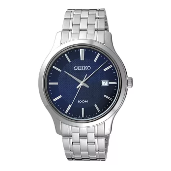 SEIKO夏日點點時尚型男腕錶-銀X藍