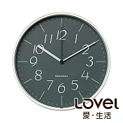 Lovel 25cm工業風鋁框靜音壁掛時鐘-灰色時空(dgy722)