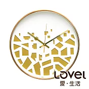 Lovel 30cm3D立體古銅金框靜音時鐘 - 共3款碎片紋