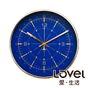 Lovel 30cm典雅玫瑰金框靜音時鐘 - 共6款航海藍