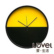 Lovel 30cm美式極簡金屬框靜音時鐘 - 共3款黃黑
