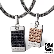MASSA-G【龐克巧克】純鈦對墬搭配X1 4mm超合金鍺鈦對鍊黑墬55+玫金墬50